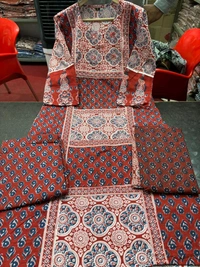 LCW 5709 *New beautiful Kurta Pant With  print dupatta sets Traditional wear Work Hand mirror work - Maroon, 2XL-44