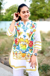 LCW 5712 Get ready for Cotton Lilan cord set*: CottonLilan  Digital Print on allover cord set* 
 - XL-42