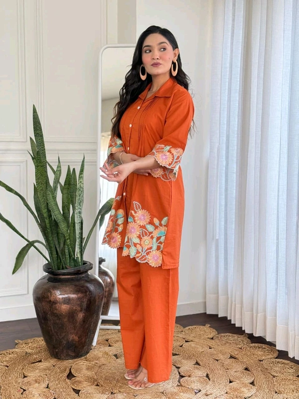 LCW 5713 New look Pure Cotton Embroidered Cord Set With Side Pocket - XL-42