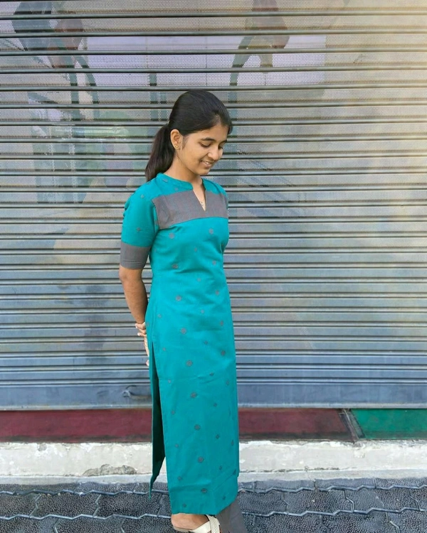 DSS 5713 New Daily Wear Cotton Slub Kurti Pent Set - L-40