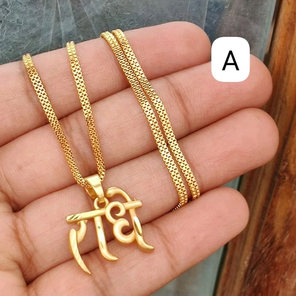 VMC Beautifully Premium Quality 1 Gram Micro Gold Plated Loket With Beautiful chain  - A