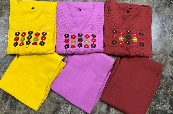 LCW 5720 Embroidery Cotton  aari work special cord-set - Maroon, L-40
