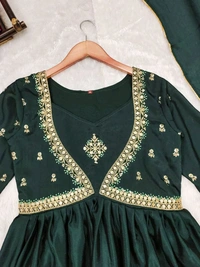 DSS 5731 Chinnion Anarkali with 
Jari Embroidery work for the yoke With beautiful Threads Embroidery - XL-42