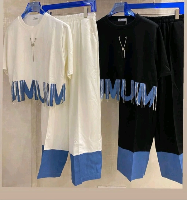 KD18  5768 *Imported Korean Stretchable  Co.ord set - Black, XL-42