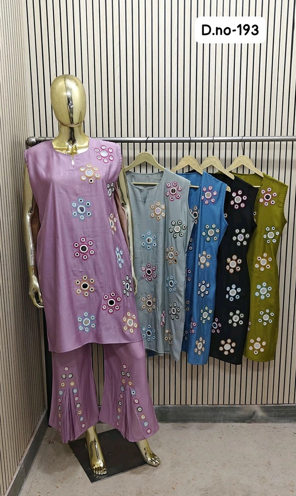 KD18  5769 *COTTON VATIGAN FABRIC MULTI HAND WORK  CORD SET - Green, L-40