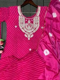 DSS 5779 New Party Wear Look Heavy Georgette With Embroidery Work  Top , Sarara With Dupatta  - Pink, XL-42