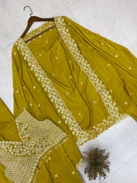 DSS 5780 *TRENDING  WEAR THREE PIECE BLOUSE,SKIRT AND SHRUGE WITH SEQUANCE EMBROIDERY WORK - M-38