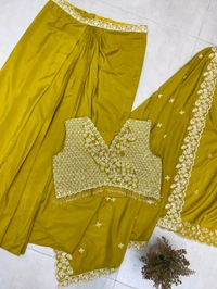 DSS 5780 *TRENDING  WEAR THREE PIECE BLOUSE,SKIRT AND SHRUGE WITH SEQUANCE EMBROIDERY WORK - M-38