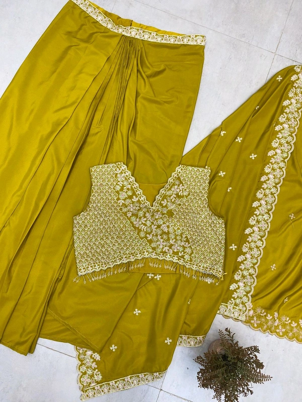 DSS 5780 *TRENDING  WEAR THREE PIECE BLOUSE,SKIRT AND SHRUGE WITH SEQUANCE EMBROIDERY WORK - M-38