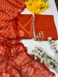 LCW 5783 *New Cotton Bandej  Lahriya set Kurti with plazzo with dupatta Heavy Handwork  - XL-42