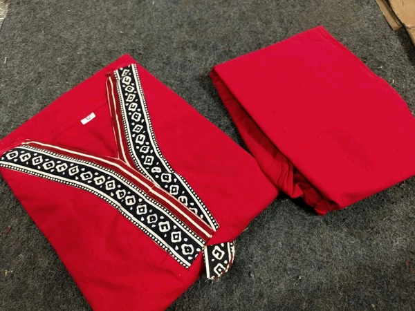 LCW 5784 New Beautiful Pure Cotton Kurti With Pant
 - Red, M-38