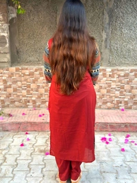 LCW 5784 New Beautiful Pure Cotton Kurti With Pant
 - Red, 2XL-44