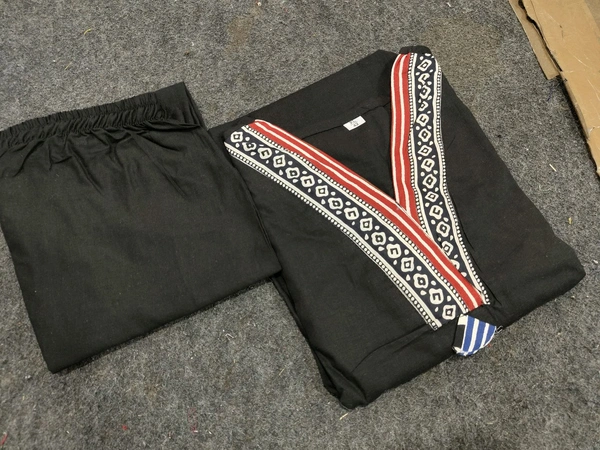 LCW 5784 New Beautiful Pure Cotton Kurti With Pant
 - Black, M-38