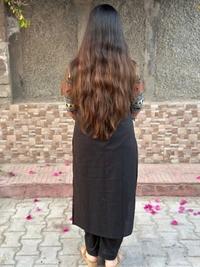 LCW 5784 New Beautiful Pure Cotton Kurti With Pant
 - Black, XL-42