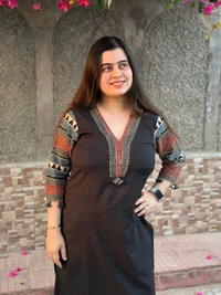 LCW 5784 New Beautiful Pure Cotton Kurti With Pant
 - Black, 2XL-44