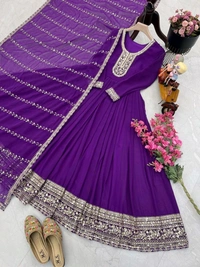 DSS 5790 *New Designer Party Fox Georgette Gown & Dupatta Set With Sequnce Embroidery Work - XL-42