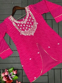 DSS 5792  New Party Look Heavy  Georgette  Top , Lehengha With Dupatta Embroidery Work With Border Lace - Rose pink, M-38