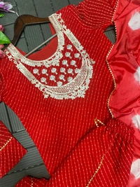 DSS 5792  New Party Look Heavy  Georgette  Top , Lehengha With Dupatta Embroidery Work With Border Lace - Red, M-38