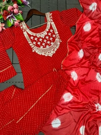 DSS 5792  New Party Look Heavy  Georgette  Top , Lehengha With Dupatta Embroidery Work With Border Lace - Red, XL-42