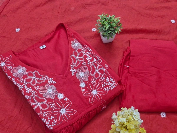 LCW 5800 New Style Pure Heavy reyon Cotton Kurti With Pant Duppta Set  - 2XL-44