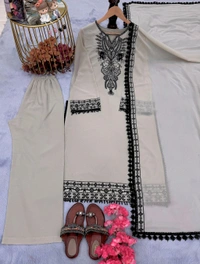 DSS 5801 *PREMIUM DESIGNER READYMADE FAUX GEORGETTE TOP BOTTOM & DUPATTA  SET  - S-36