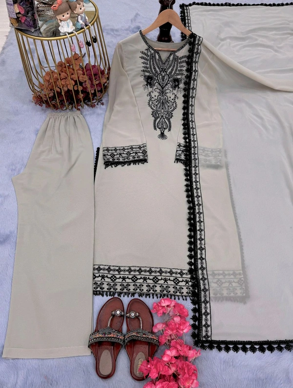 DSS 5801 *PREMIUM DESIGNER READYMADE FAUX GEORGETTE TOP BOTTOM & DUPATTA  SET  - S-36