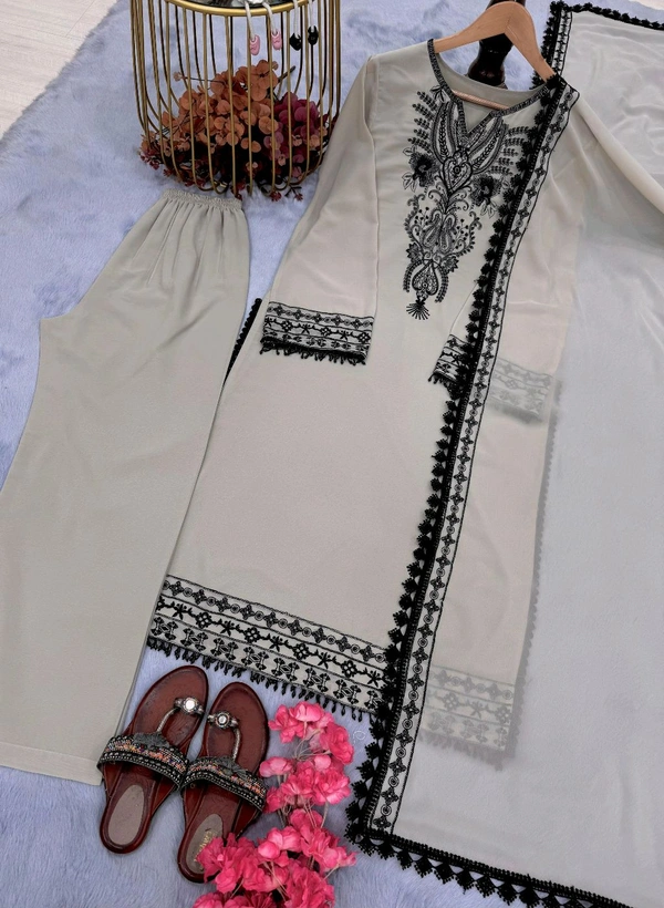 DSS 5801 *PREMIUM DESIGNER READYMADE FAUX GEORGETTE TOP BOTTOM & DUPATTA  SET  - M-38