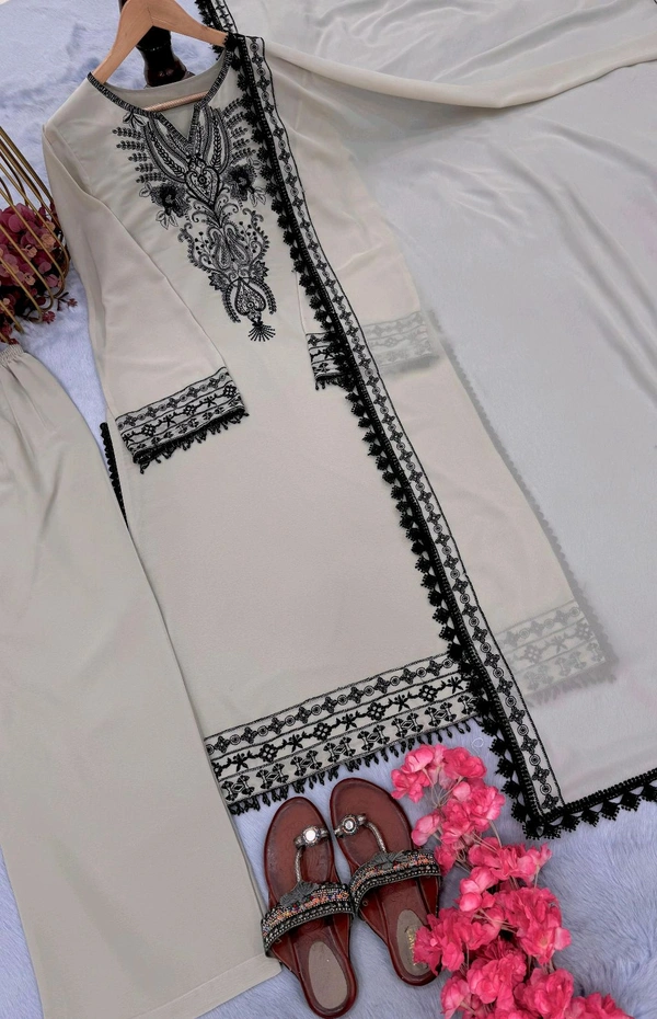 DSS 5801 *PREMIUM DESIGNER READYMADE FAUX GEORGETTE TOP BOTTOM & DUPATTA  SET  - L-40