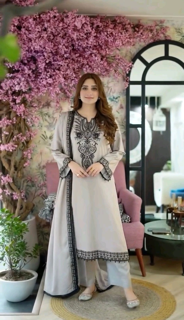 DSS 5801 *PREMIUM DESIGNER READYMADE FAUX GEORGETTE TOP BOTTOM & DUPATTA  SET  - 4XL-48