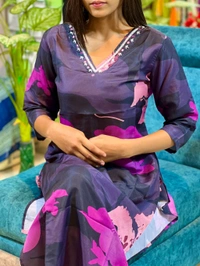 SF5  5803 New Stylish And Comfortable  Maslin Kurti Pant Set - M-38
