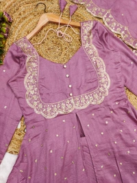 DSS 5808 very Beautiful  Vichitra Silk Embroidery Finely Crafted Thread Art Work Dress  - pink, XL-42