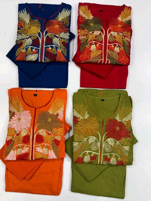 SF5  5809 New & beautiful Pure Cotton Ste Printed Floral Heavy Embroidery With Hand Work With Dupatta  - Red, L-40