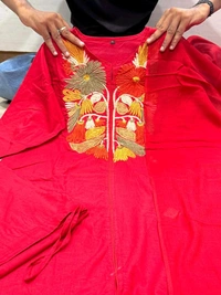 SF5  5809 New & beautiful Pure Cotton Ste Printed Floral Heavy Embroidery With Hand Work With Dupatta  - Red, 3XL-46