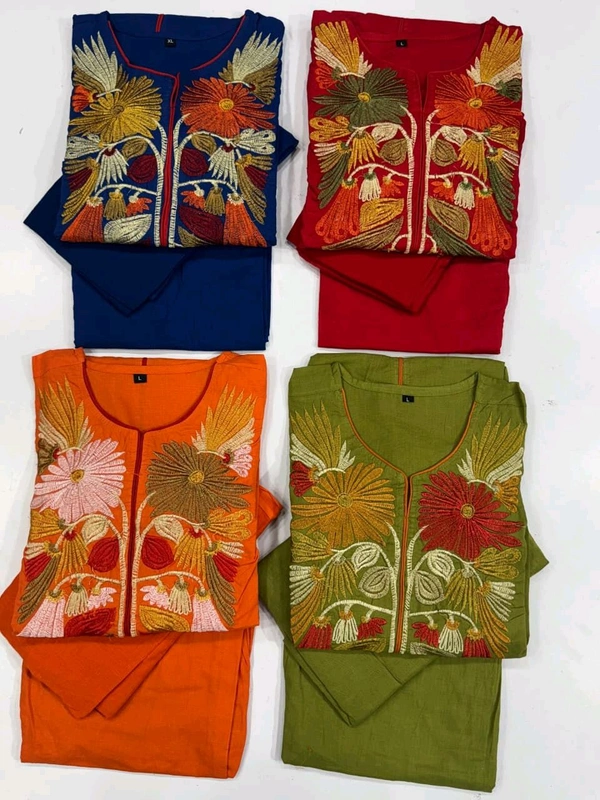 SF5  5809 New & beautiful Pure Cotton Ste Printed Floral Heavy Embroidery With Hand Work With Dupatta  - Blue, XL-42