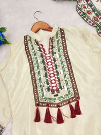 DSS 5812 New Design Launch Premium Chinnon Silk Kurti Pant Dupatta  With Mirror Work  - 2XL-44