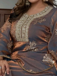 DSS 5816 Premium Quality Heavy Fredy Silk With  Embroidered Sequence Work Beautiful Designer Set  - M-38