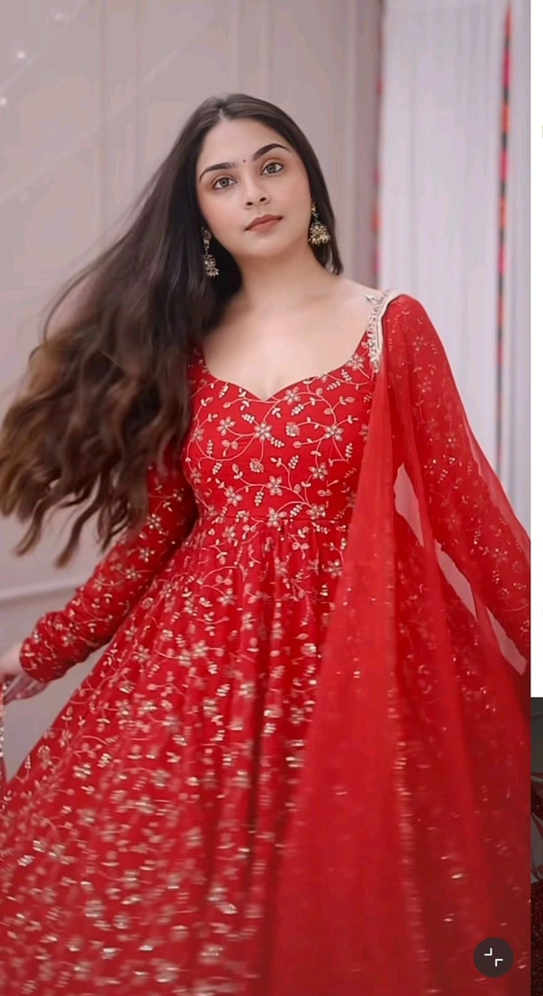 DSS 5819 New Heavy Blooming Georgette With Heavy Embroidery Work Anarkali Gown With Dupatta  - M-38