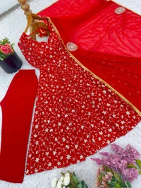 DSS 5819 New Heavy Blooming Georgette With Heavy Embroidery Work Anarkali Gown With Dupatta  - M-38