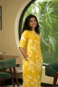 SF5  5826 NEW LOOK  COTTON  CORD SET PERFECT COTTON A LINE KURTI   NECK STYLE WITH ONE SIDE POCKET - 2XL-44