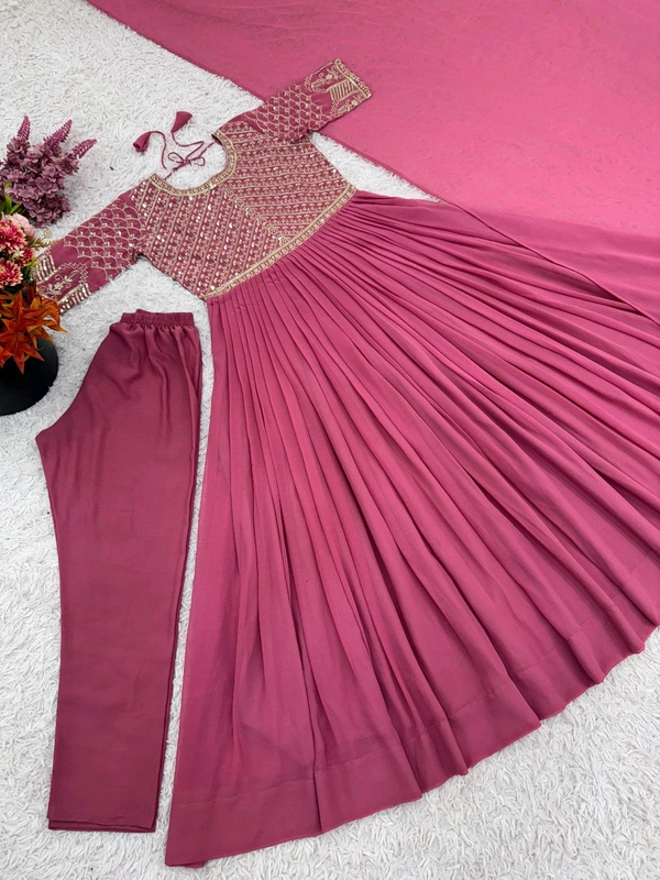 DSS 5827 New Designer Party Wear Look Full Heavy Faux Georgette Embroidery Sequence Work Gown  - M-38