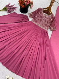 DSS 5827 New Designer Party Wear Look Full Heavy Faux Georgette Embroidery Sequence Work Gown  - XL-42