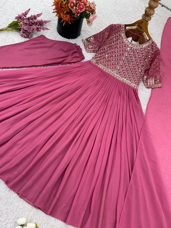 DSS 5827 New Designer Party Wear Look Full Heavy Faux Georgette Embroidery Sequence Work Gown  - XL-42