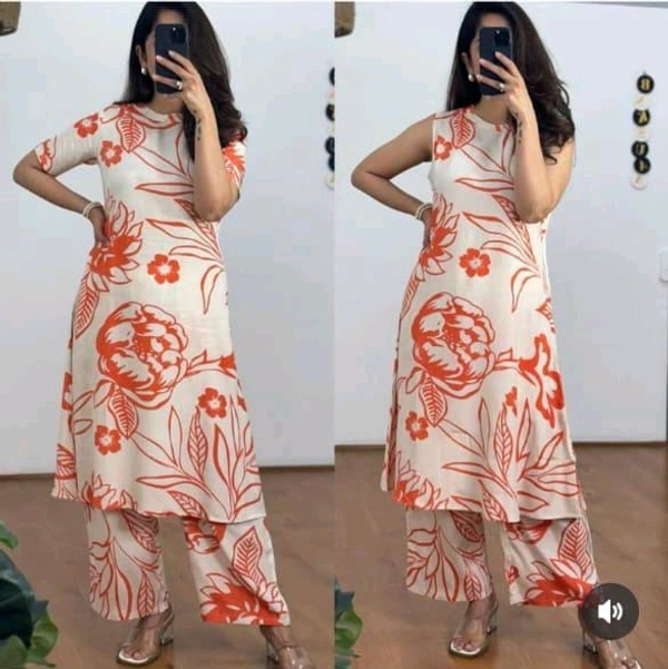 SF5 5830 *New Premium Floral Fine cotton kurti Pant set in side sleeve attached With Side Pocket  - 2XL-44