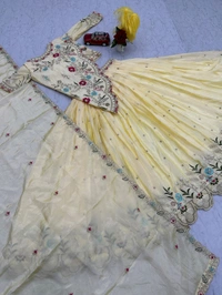 DSS 5831 New Festival Crop. Top Pure Cotton Gold CrushHeavy Embroidery Thread & Sequence Work - M-38
