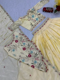 DSS 5831 New Festival Crop. Top Pure Cotton Gold CrushHeavy Embroidery Thread & Sequence Work - M-38