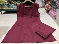 SF5  5832 New Premium  launch Pure cotton coord - set  beautiful botton work with 2 pockets - Maroon, 2XL-44