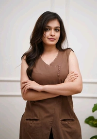SF5  5832 New Premium  launch Pure cotton coord - set  beautiful botton work with 2 pockets - Brown, 2XL-44