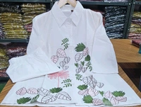LCW 5836 New Trending cotton Embroidery work casual top Bottom set Stylish Embroidery Cotton Co-ord Sets  - 2XL-44