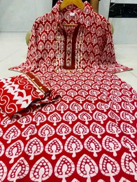 DSS 5843 *New Afghani Party Wear : Pure Reyon Cottan Kurti Pant  - Red, L-40