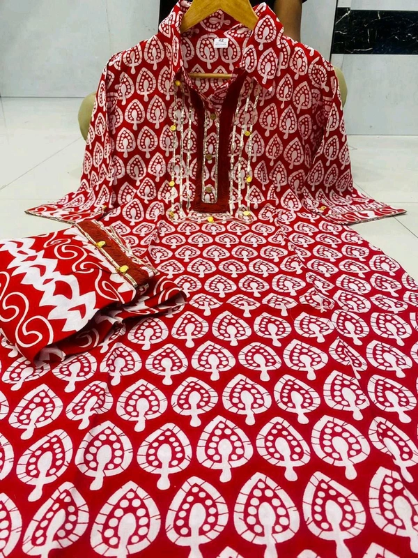 DSS 5843 *New Afghani Party Wear : Pure Reyon Cottan Kurti Pant  - Red, XL-42